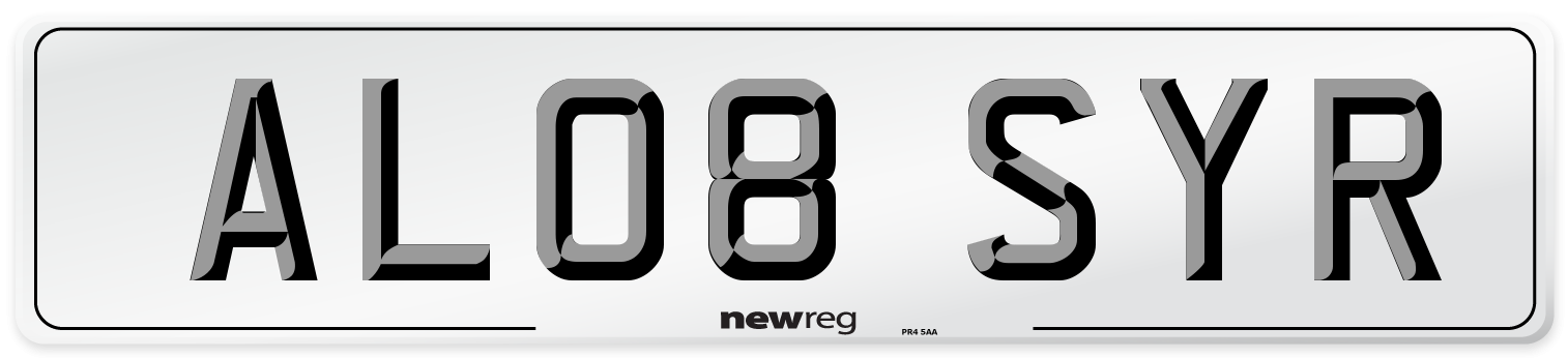 AL08 SYR Number Plate from New Reg